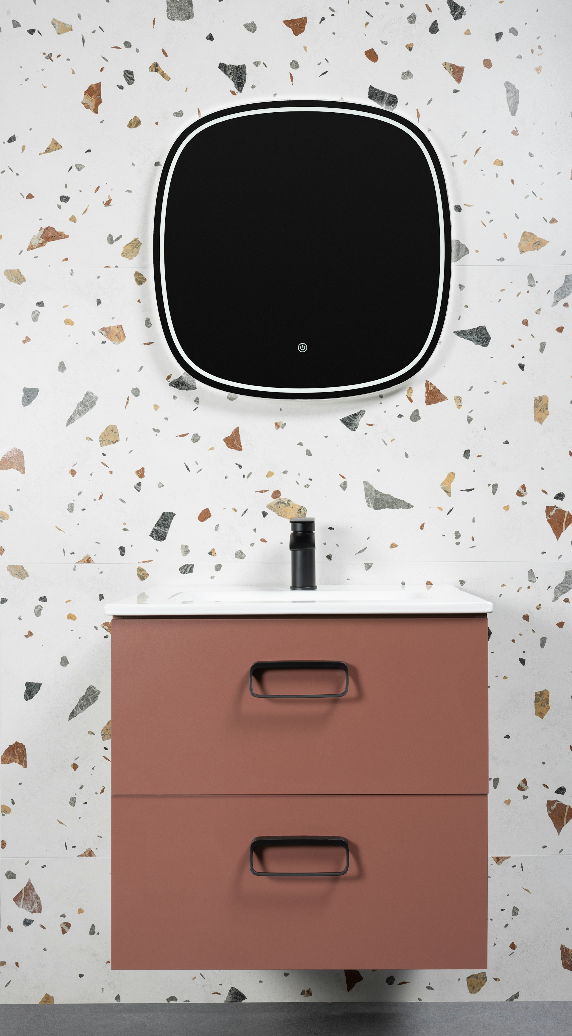 Terrazzo wall and vanity material idea